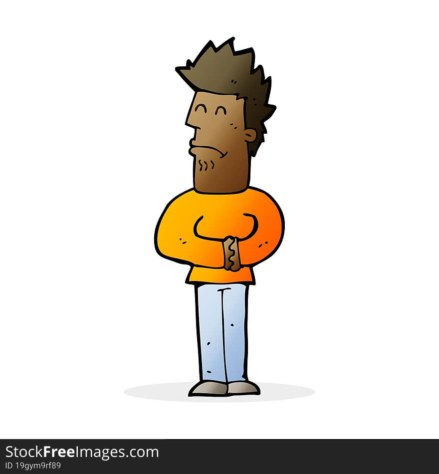 cartoon nervous man