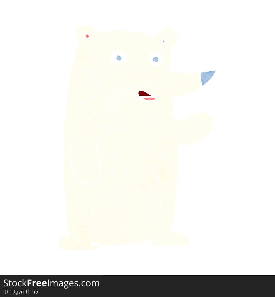 Cartoon Waving Polar Bear