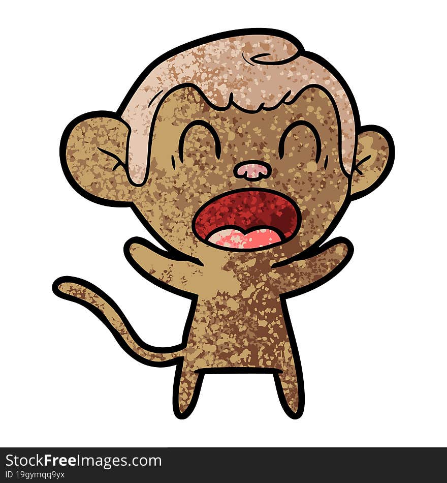 shouting cartoon monkey. shouting cartoon monkey