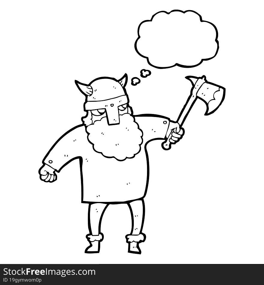 thought bubble cartoon viking warrior