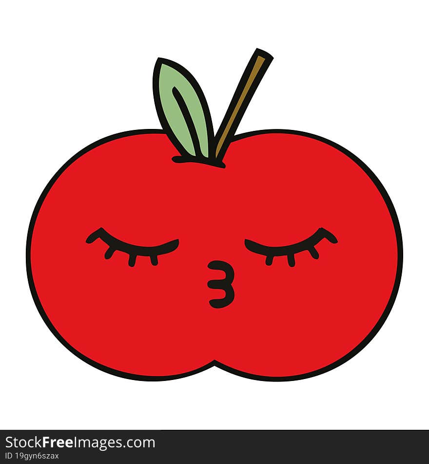 cute cartoon red apple