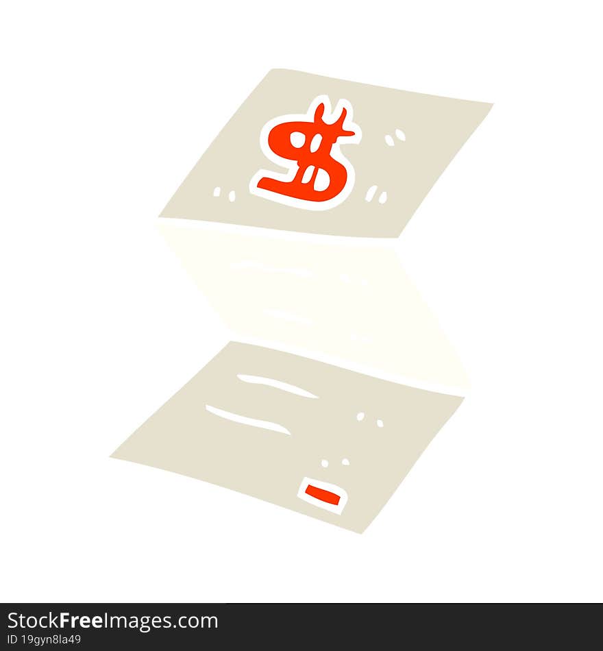 flat color illustration cartoon legal money letter