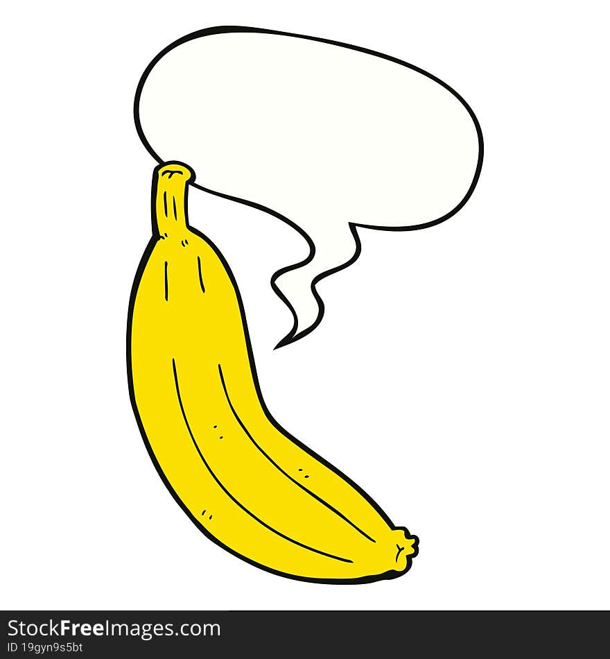 Cartoon Banana And Speech Bubble