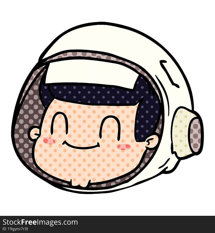 cartoon astronaut face. cartoon astronaut face