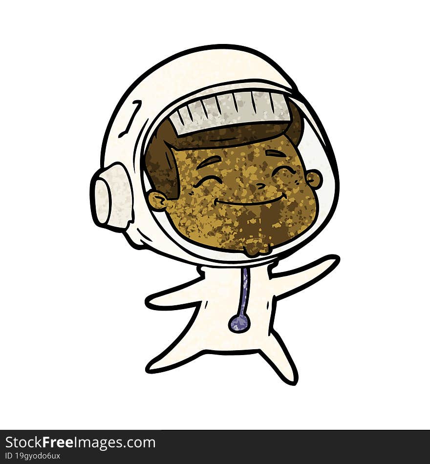 happy cartoon astronaut. happy cartoon astronaut