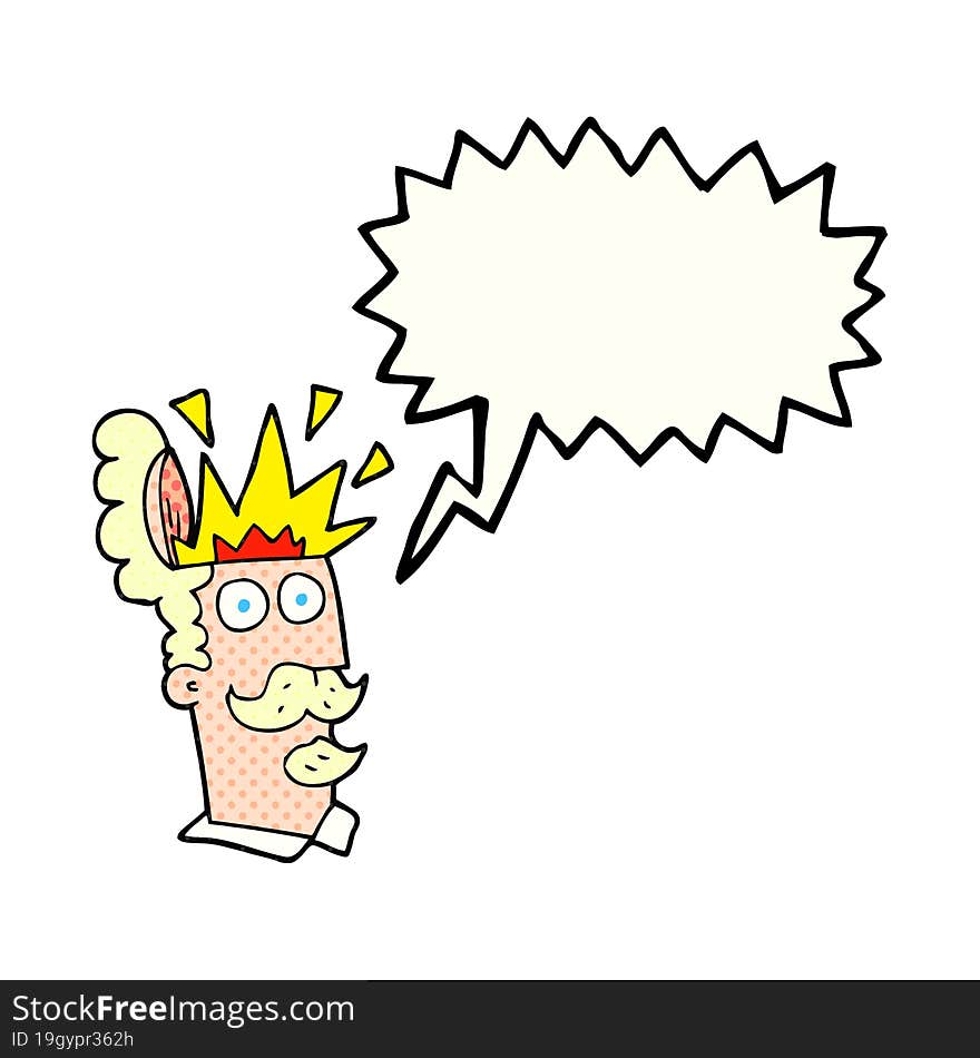 comic book speech bubble cartoon man with exploding head