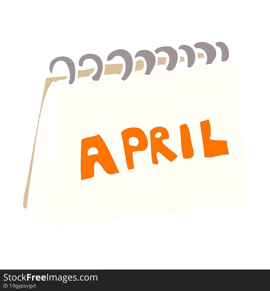 cartoon doodle calendar showing month of april