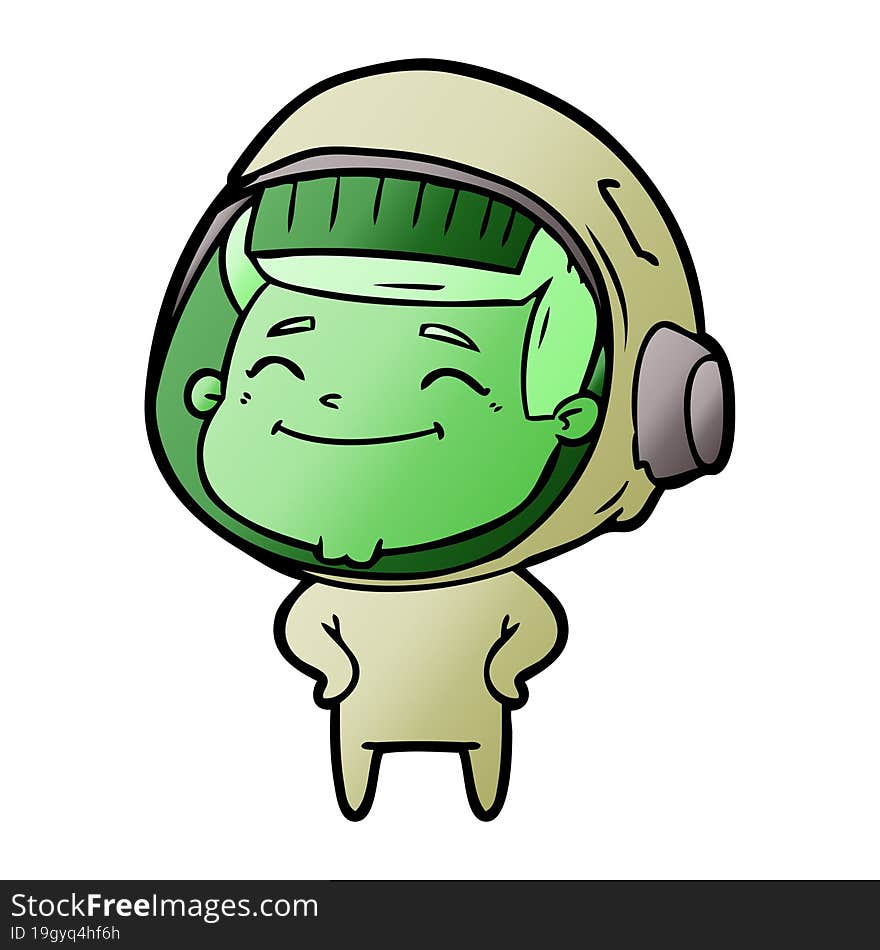 happy cartoon astronaut. happy cartoon astronaut