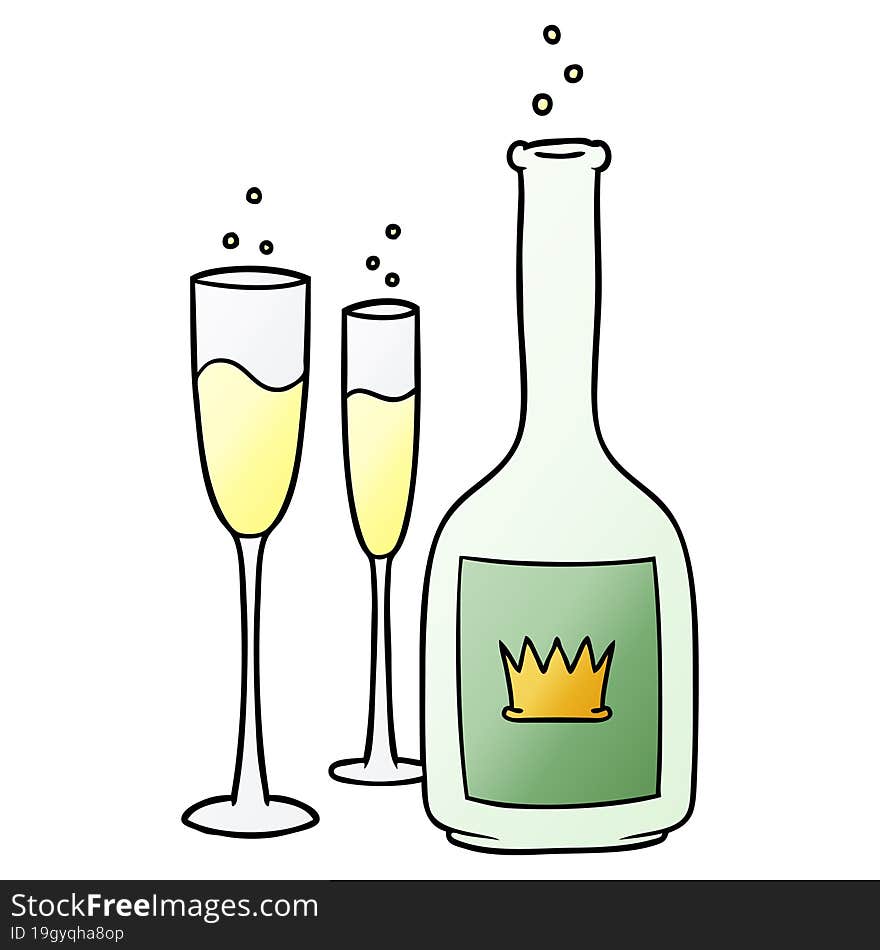 cartoon champagne. cartoon champagne