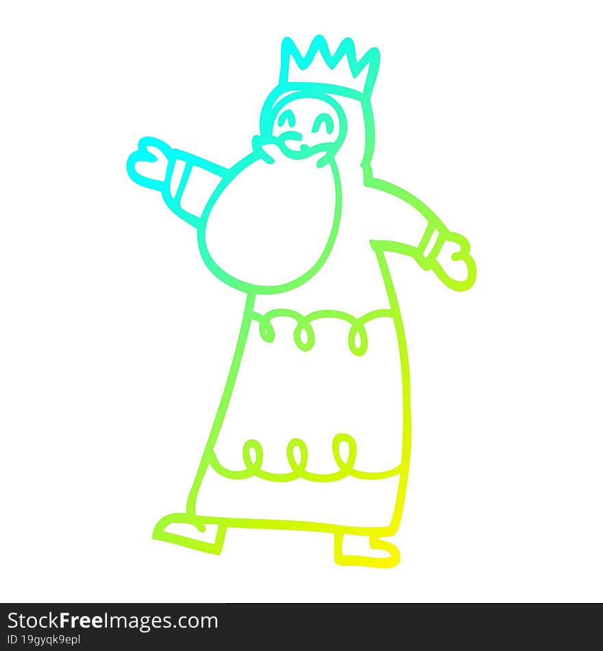 cold gradient line drawing cartoon wise king