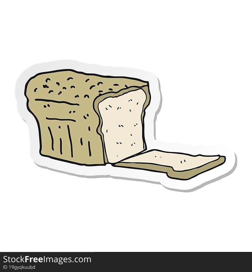 sticker of a cartoon bread