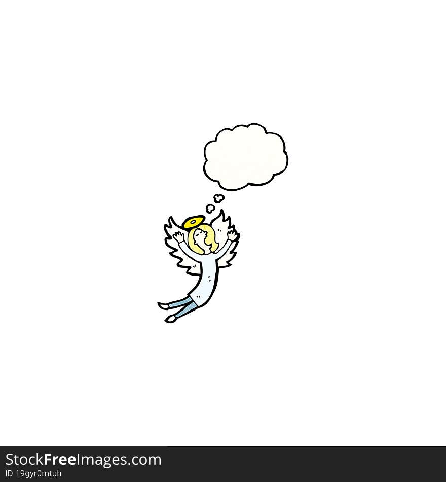 Angel With Thougth Bubble Cartoon