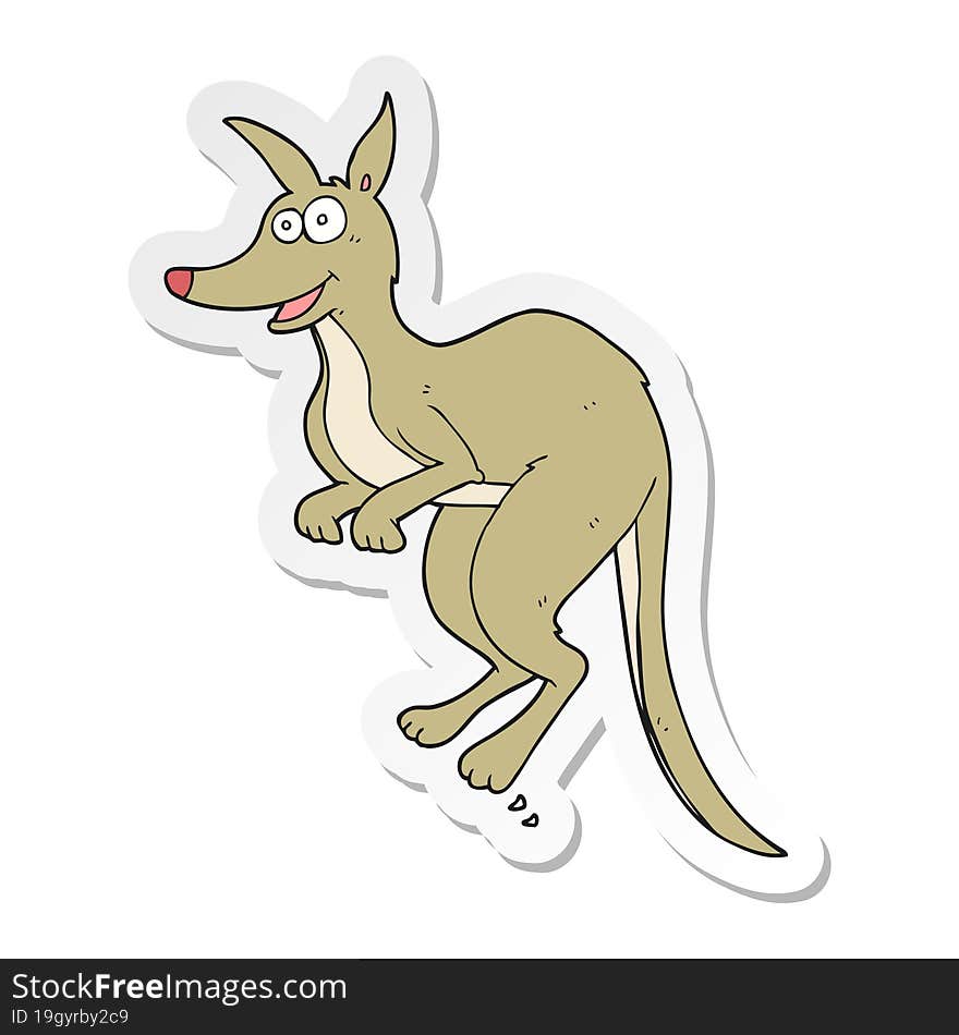 sticker of a cartoon kangaroo