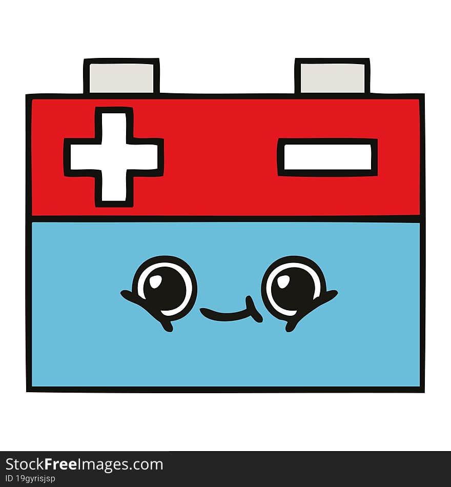 cute cartoon of a car battery. cute cartoon of a car battery