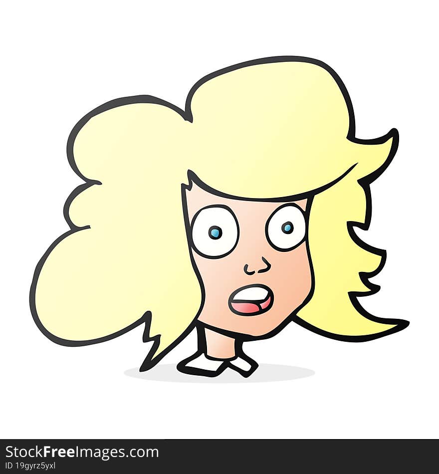 Cartoon Surprised Female Face