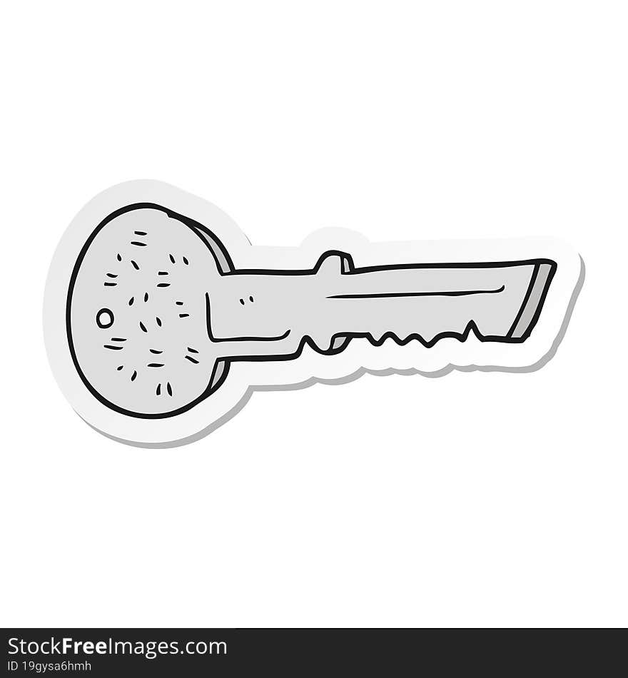 sticker of a cartoon door key