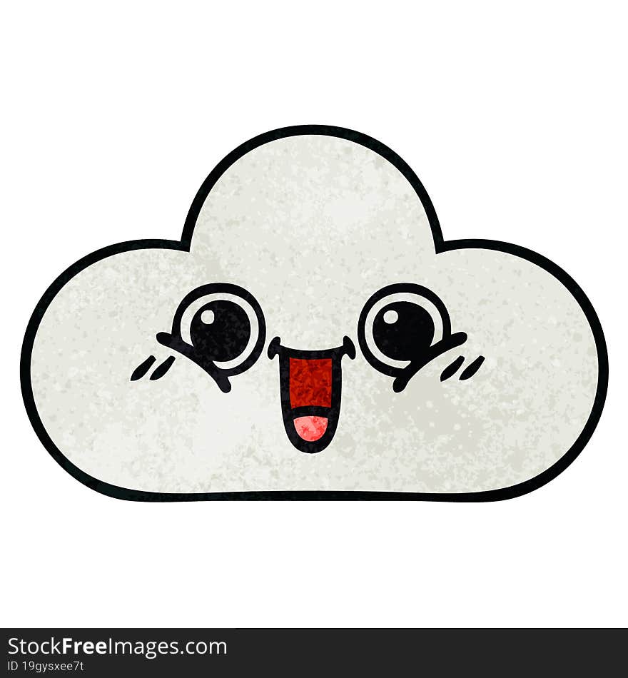 Retro Grunge Texture Cartoon Cloud