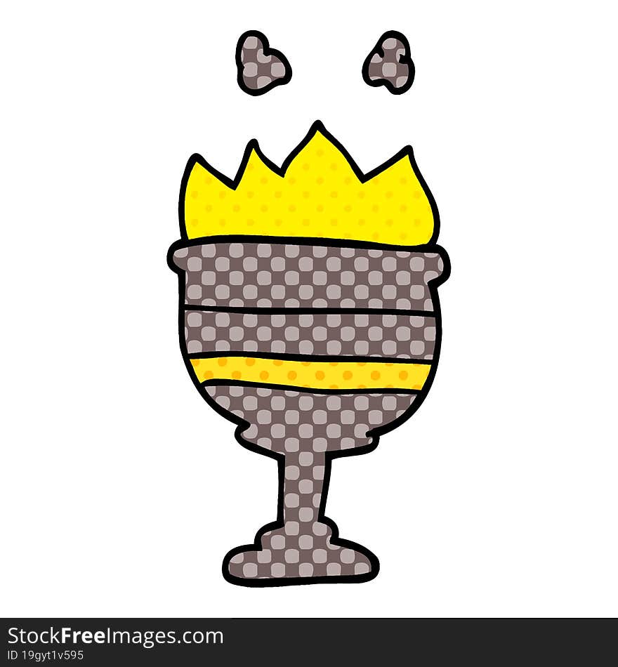 Cartoon Doodle Flaming Goblet