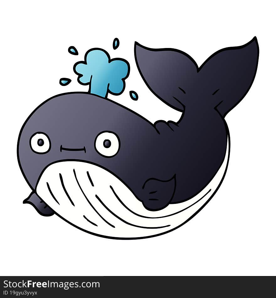 cartoon doodle whale