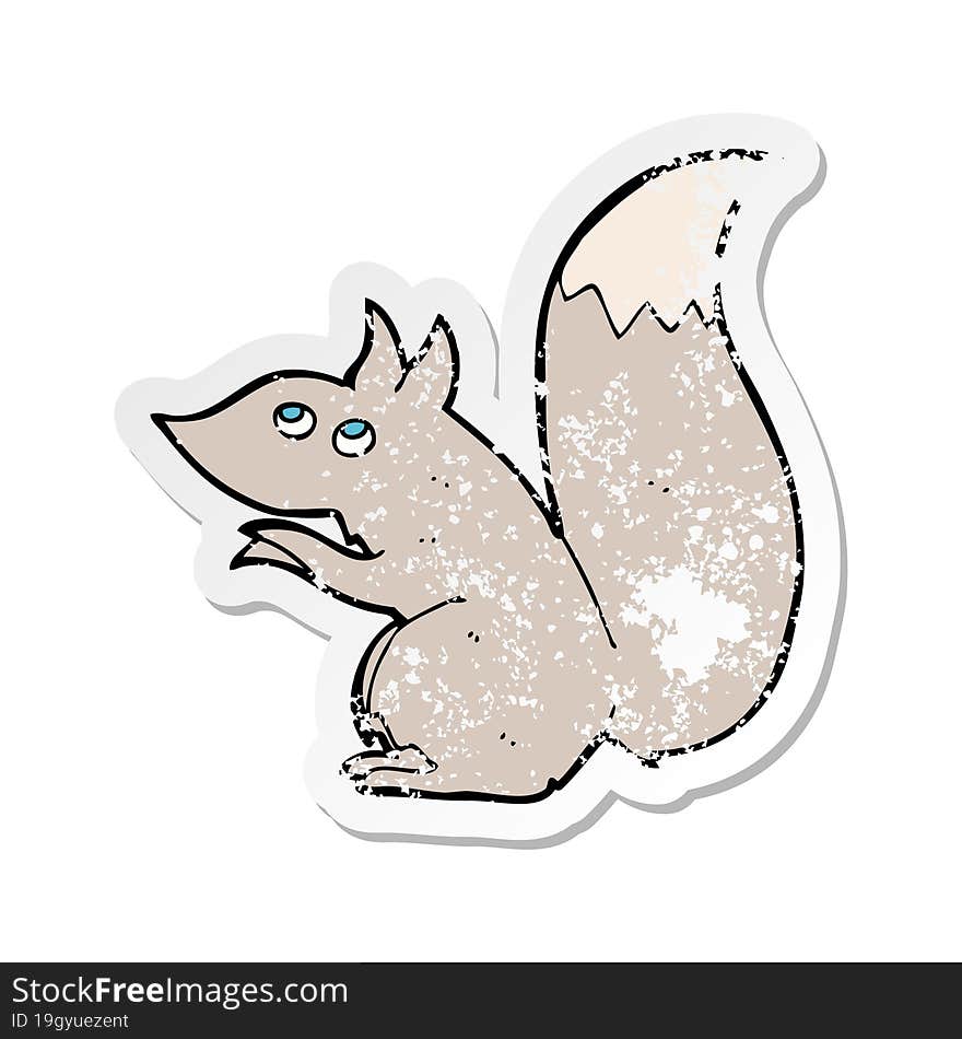 retro distressed sticker of a cartoon squirrel