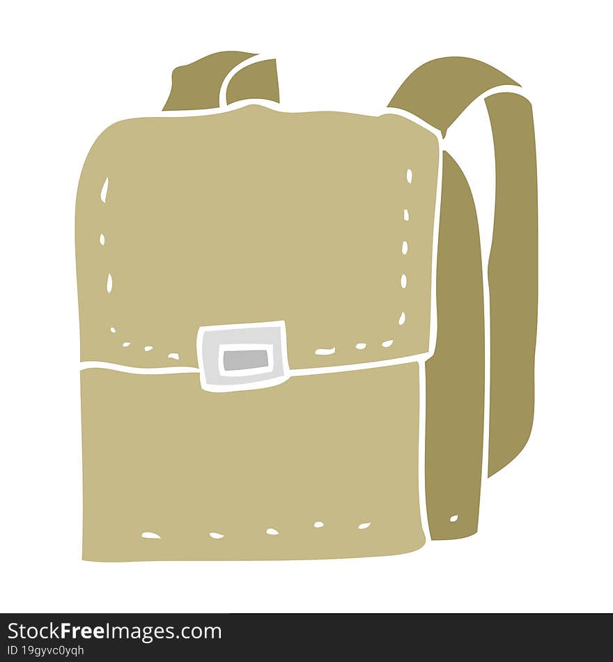 Flat Color Illustration Of A Cartoon Bag