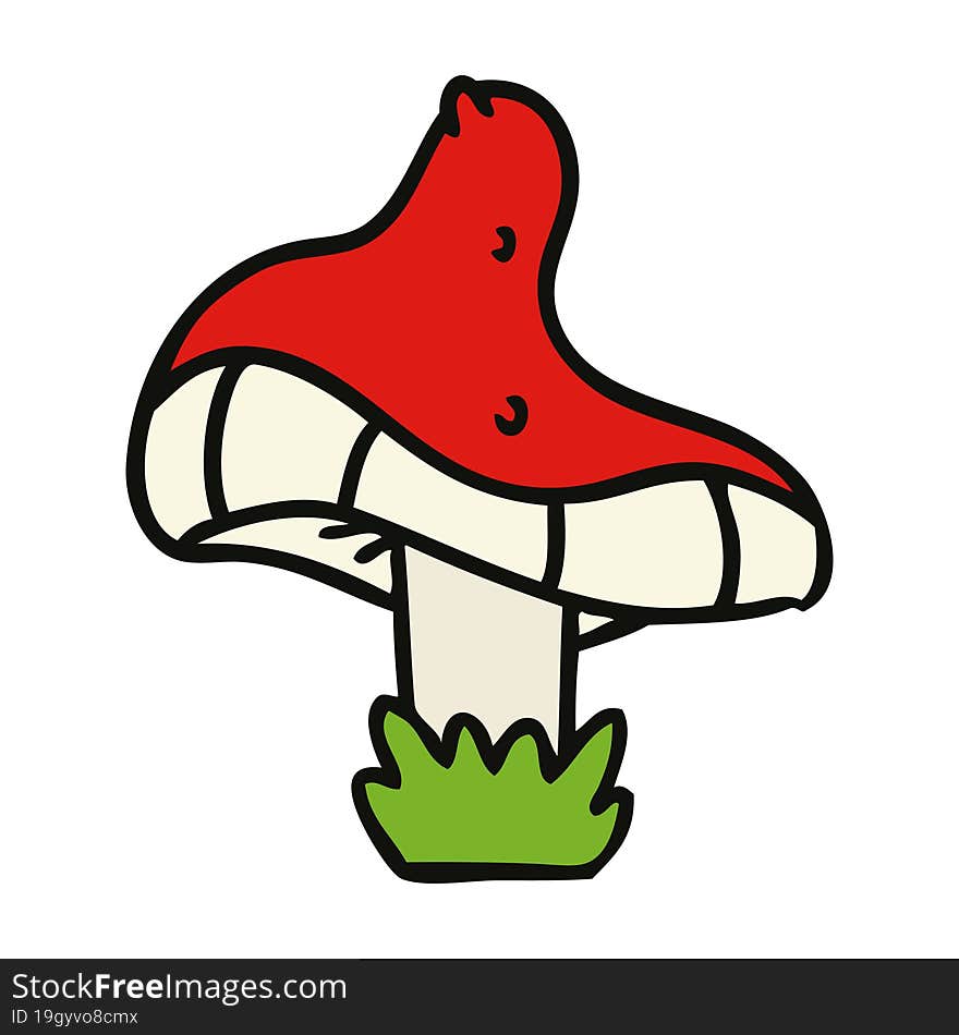 hand drawn cartoon doodle of a single mushroom