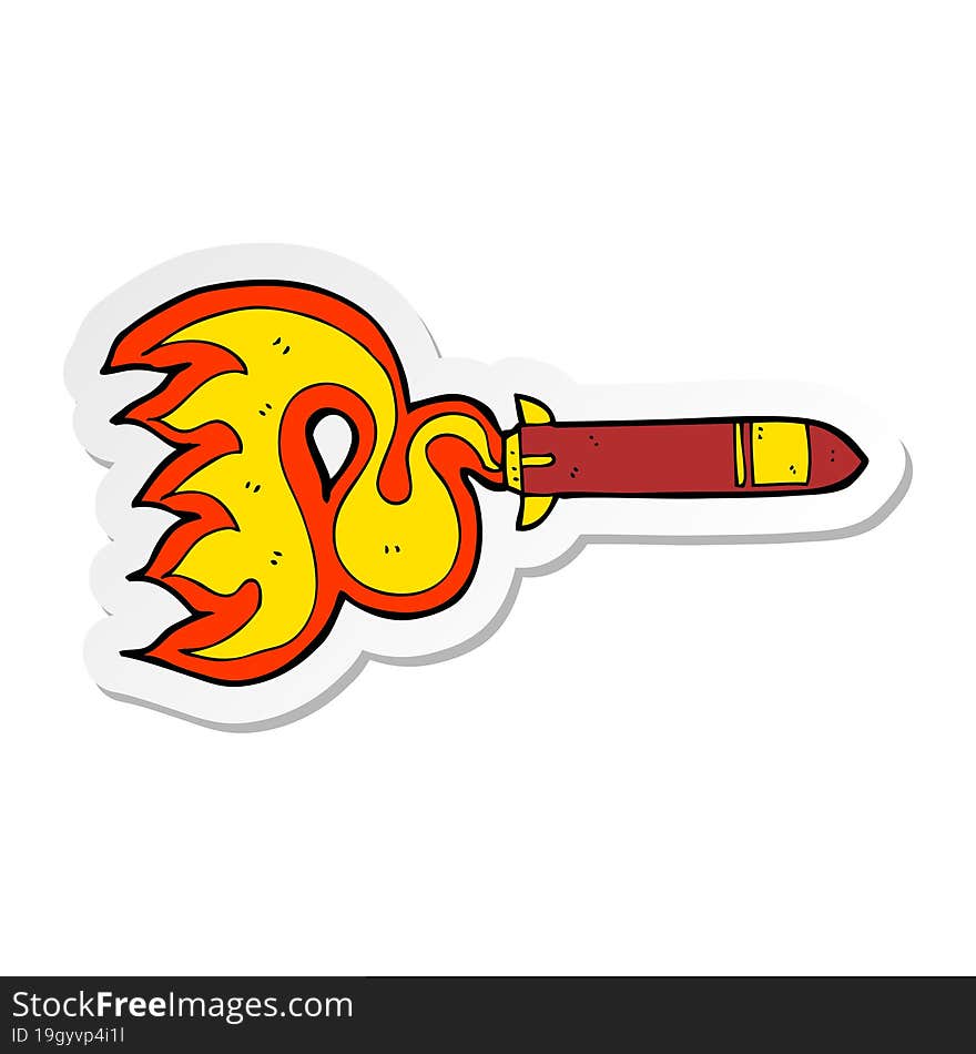 sticker of a cartoon missile