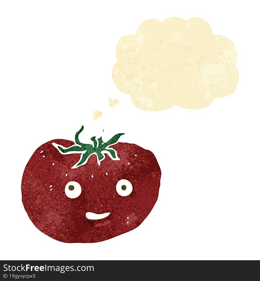 Cartoon Tomato With Thought Bubble