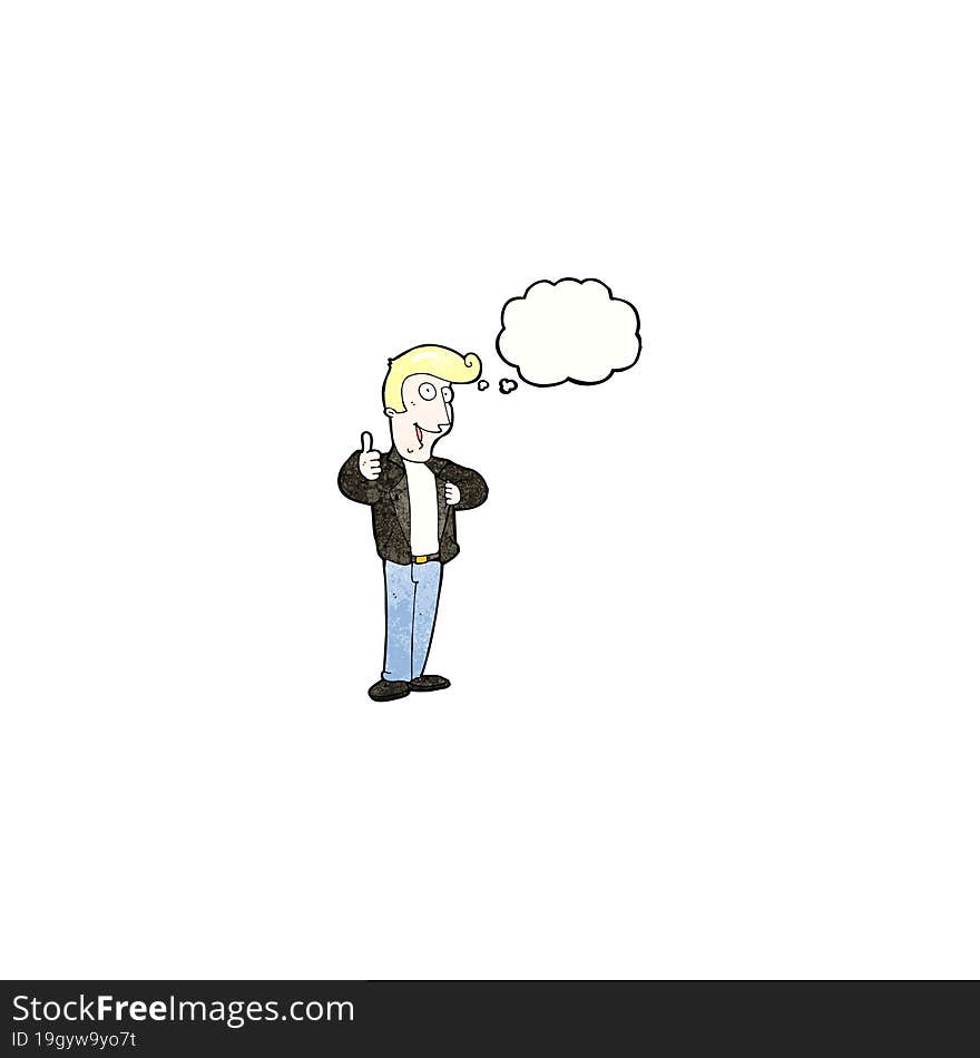 cartoon cool guy in leather jacket