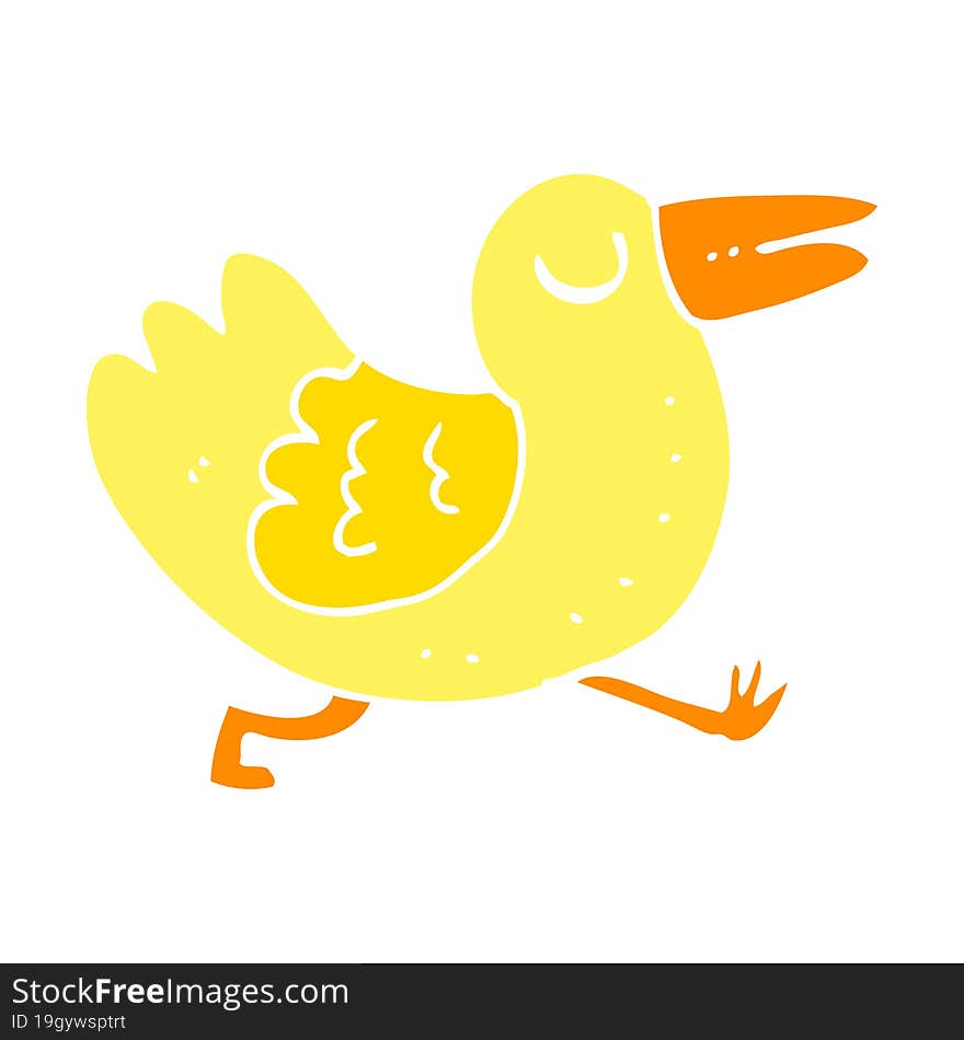 Flat Color Style Cartoon Bird