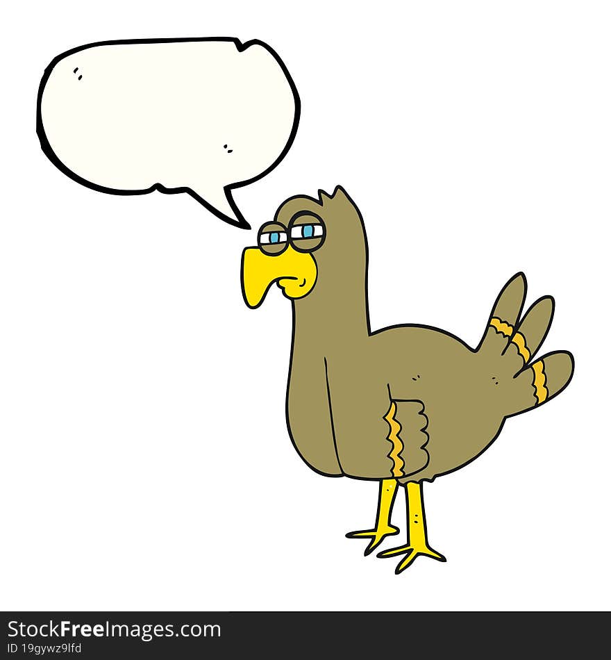 speech bubble cartoon bird