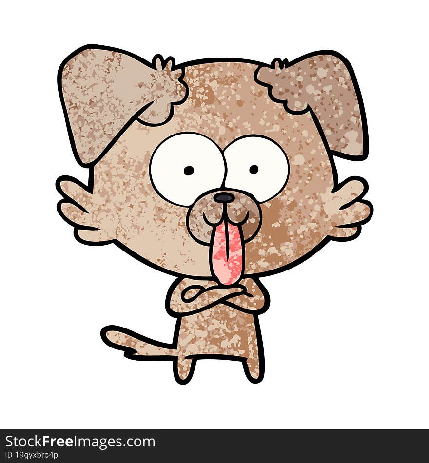 cartoon dog with tongue sticking out. cartoon dog with tongue sticking out