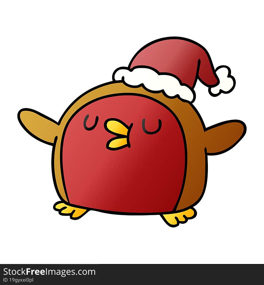 Gradient Cartoon Cute Kawaii Red Robin