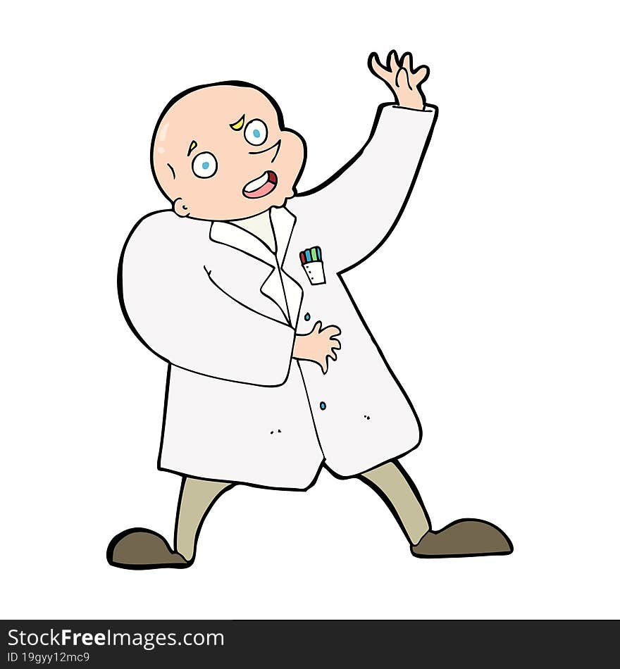 cartoon mad scientist