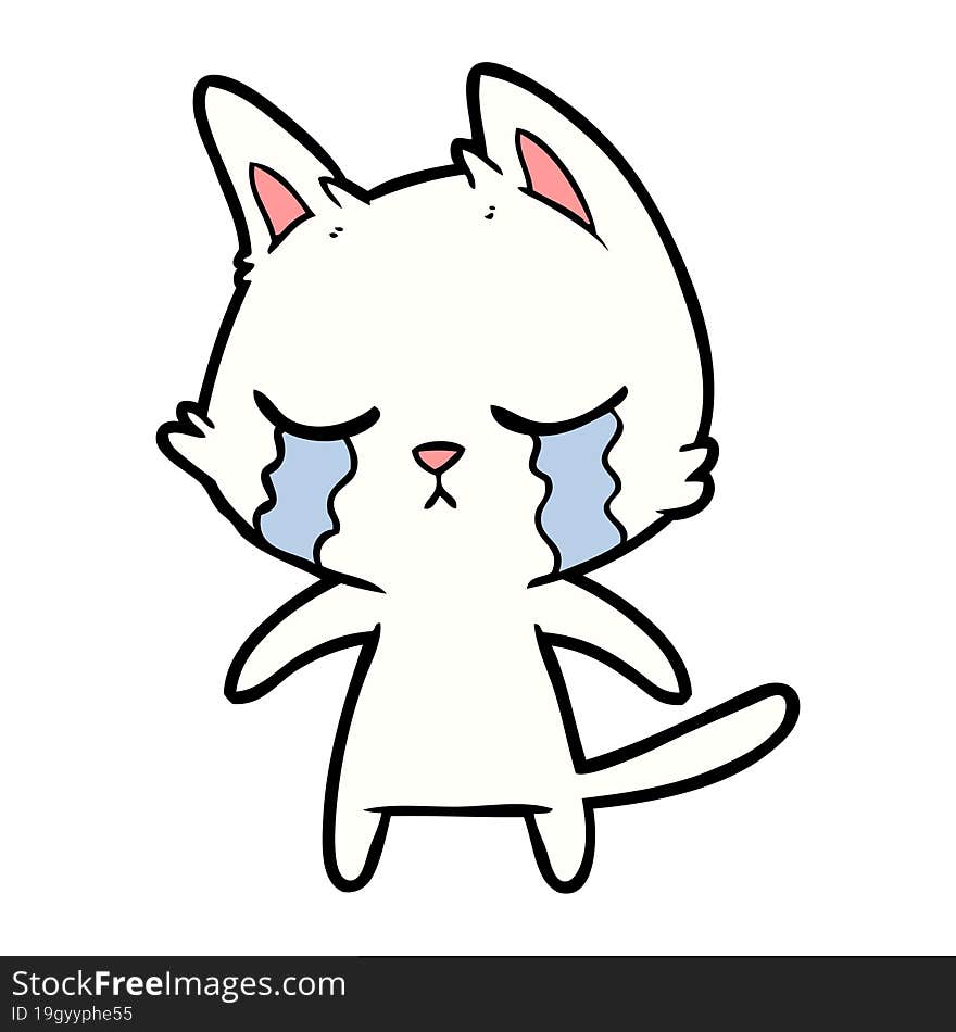 crying cartoon cat. crying cartoon cat