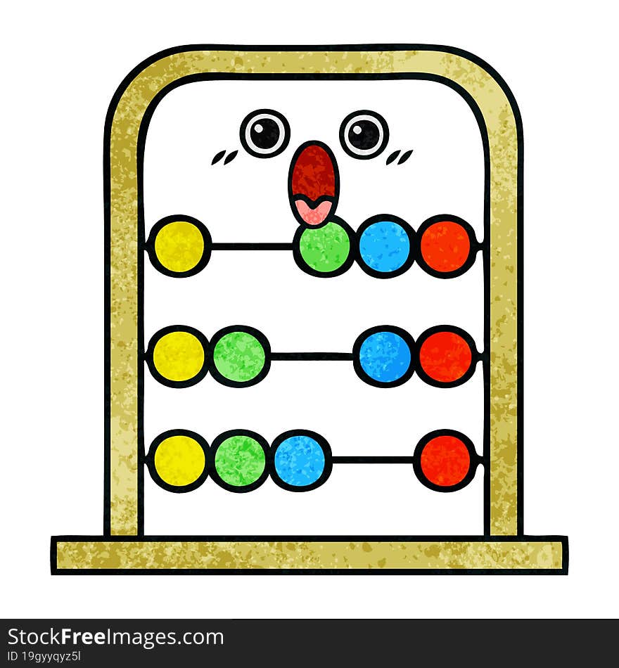 retro grunge texture cartoon of a abacus