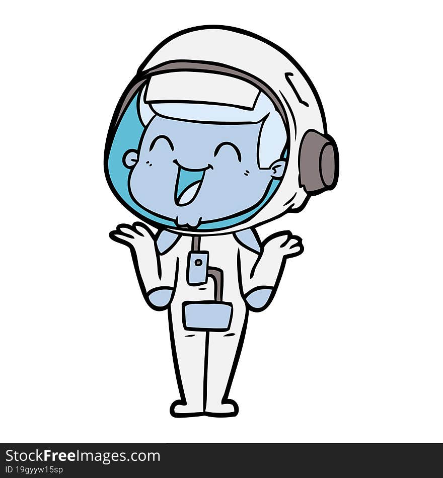 happy cartoon astronaut. happy cartoon astronaut