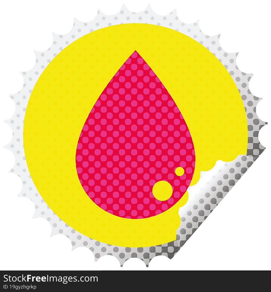 Blood Drop Circular Peeling Sticker