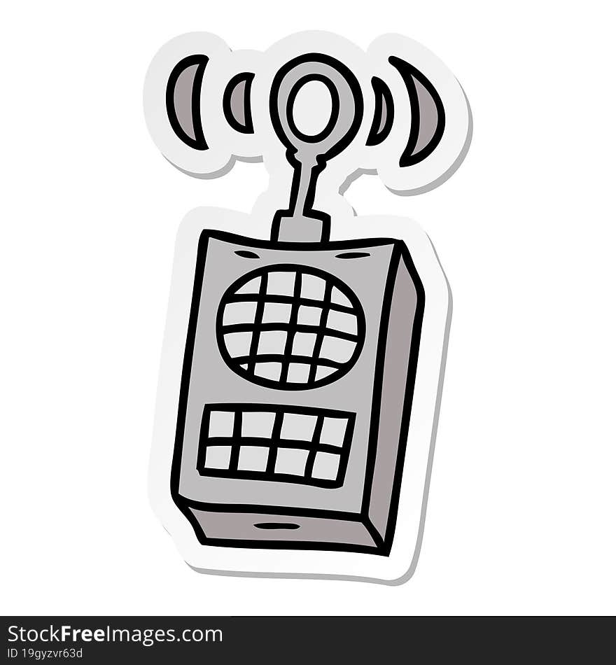 Sticker Cartoon Doodle Of A Walkie Talkie