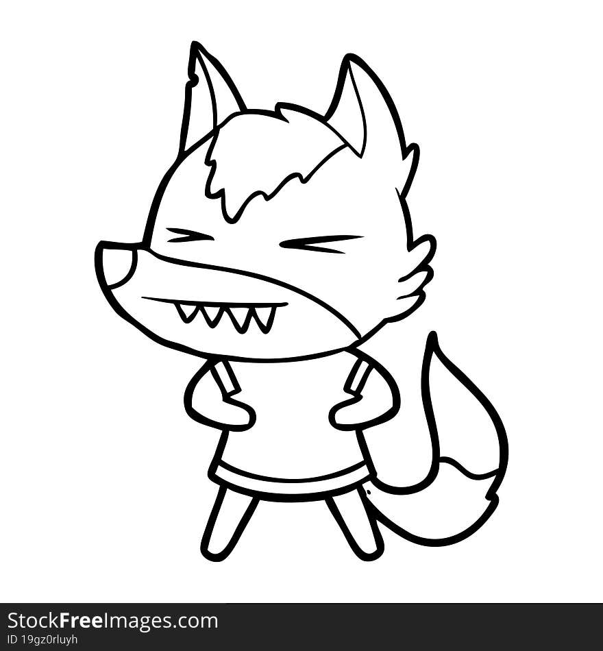 angry wolf cartoon. angry wolf cartoon