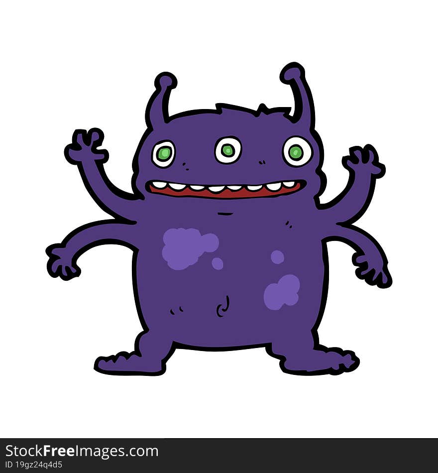 cartoon alien monster