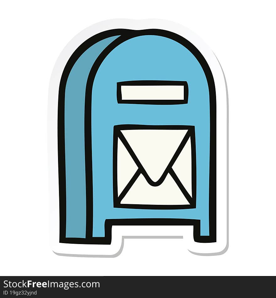 sticker of a cute cartoon mail box