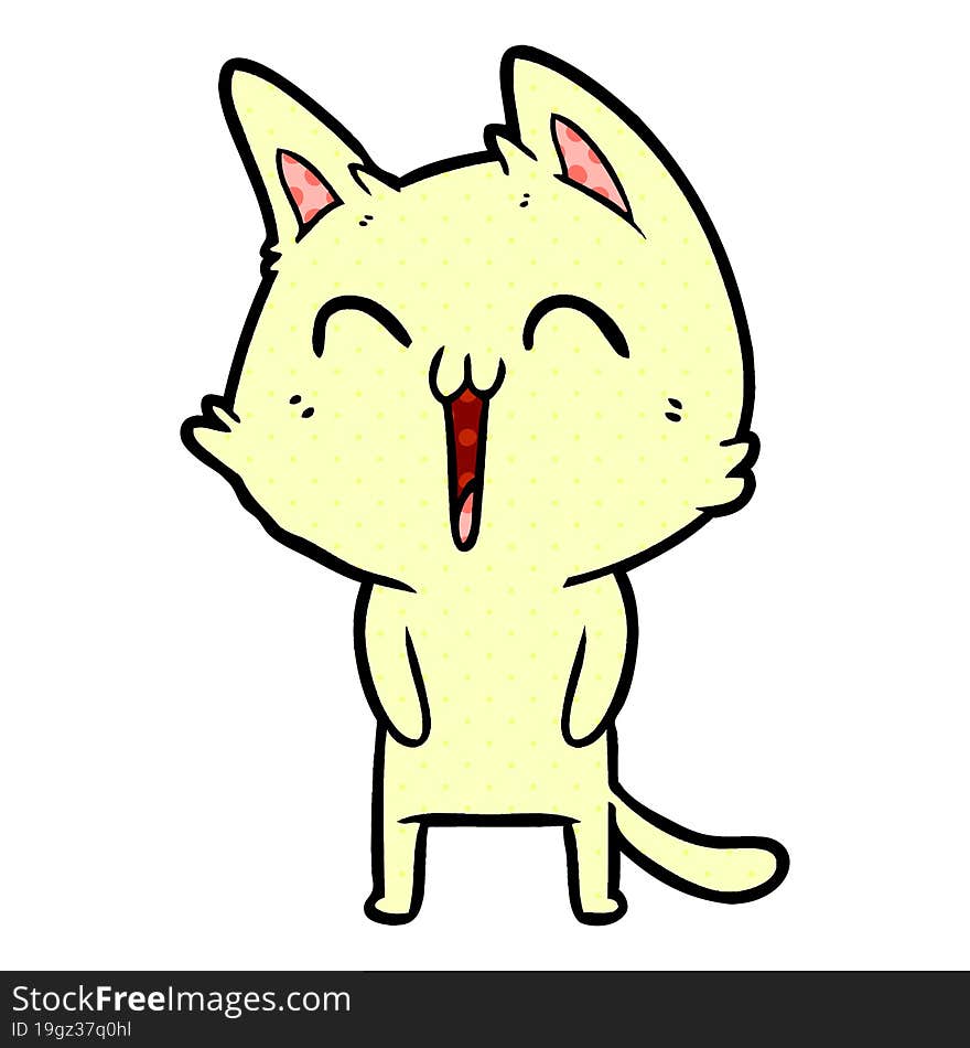 happy cartoon cat. happy cartoon cat