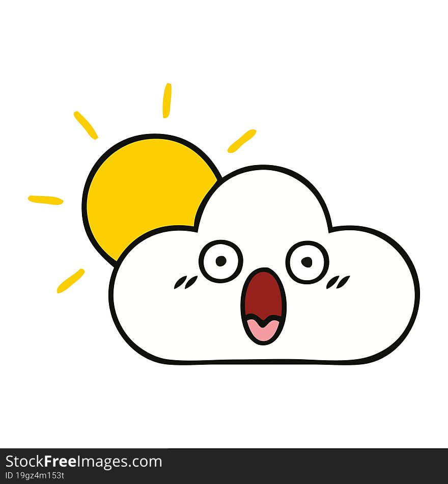 cute cartoon of a sunshine and cloud