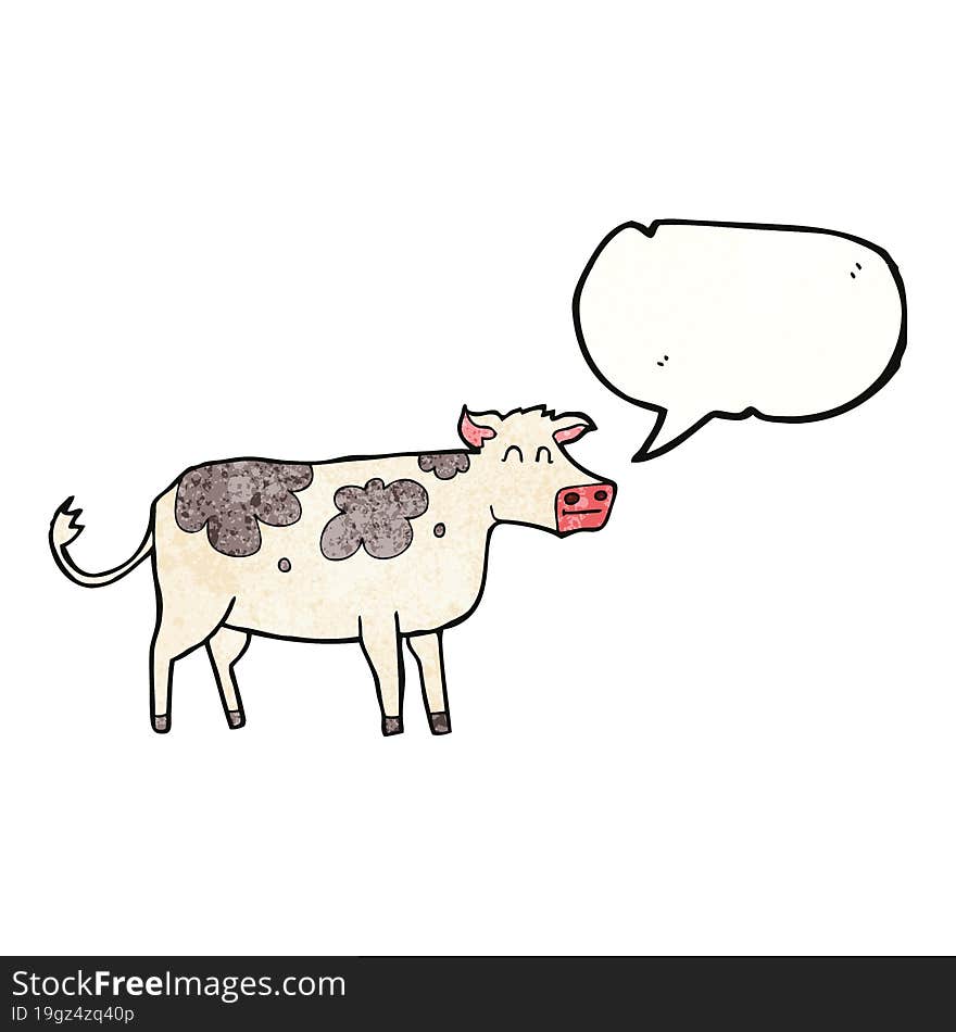 speech bubble textured cartoon cow