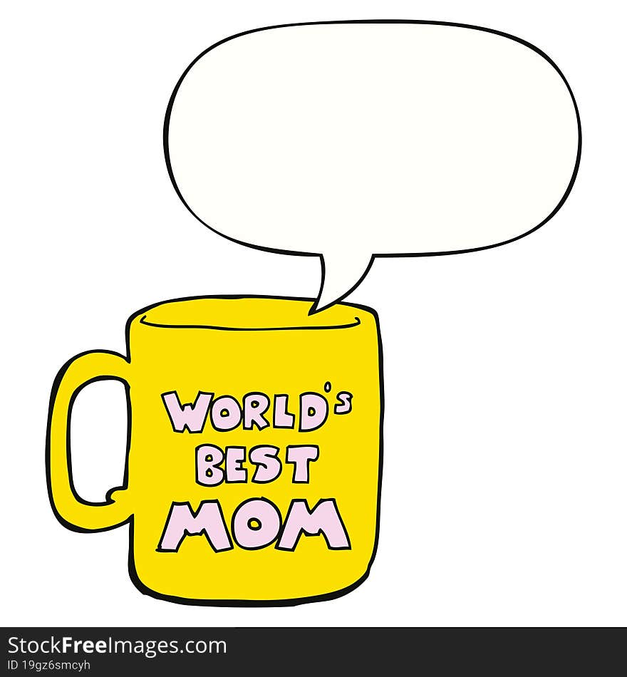 worlds best mom mug and speech bubble