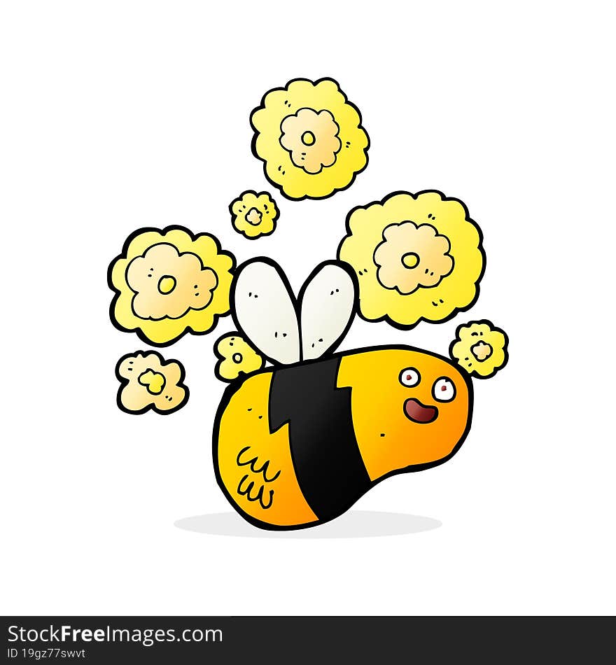 cartoon flying bee. cartoon flying bee