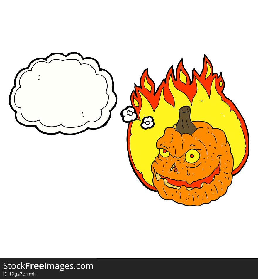 thought bubble cartoon spooky pumpkin