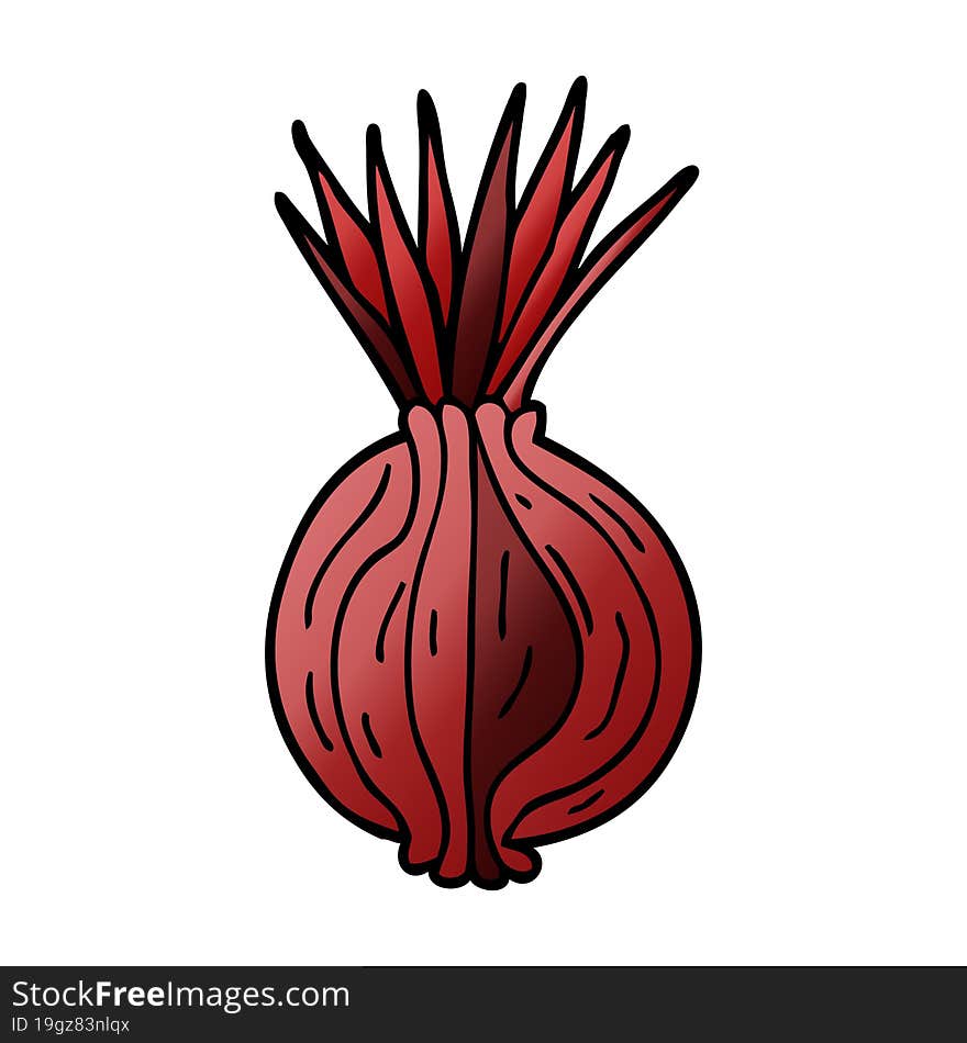 Cartoon Doodle Sprouting Onion