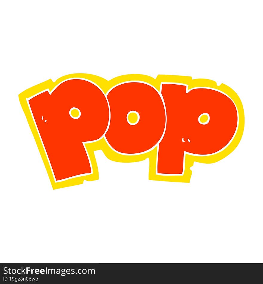 flat color illustration of a cartoon POP symbol